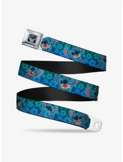 Belts Disney Lilo & Stitch Expressions Hibiscus Collage Green Blue Fade Seatbelt Belt