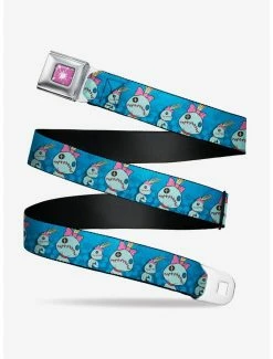 Belts Disney Lilo & Stitch Scrump 2 Poses Hibiscus Flowers Youth Seatbelt Belt