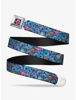 Belts Disney Lilo & Stitch Stitch Expressions Hibiscus Flower Ukulele Stacked Youth Seatbelt Belt