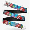 Belts Disney The Little Mermaid Ariel Flounder Vivid Underwater Poses Youth Seatbelt Belt