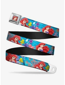 Belts Disney The Little Mermaid Ariel Flounder Vivid Underwater Poses Youth Seatbelt Belt