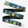 Belts Spongebob Squarepants Friends 8 Bit Scene Youth Seatbelt Belt -boxlunch store 13127035 hi
