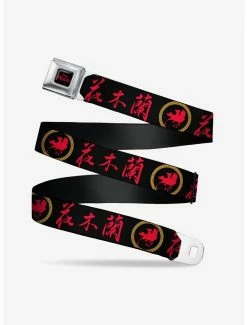 Belts Disney Mulan Black And Red Seatbelt Belt