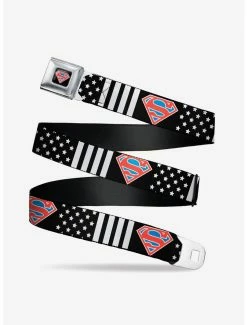 Belts DC Comics Superman Shield Americana Stars Seatbelt Belt