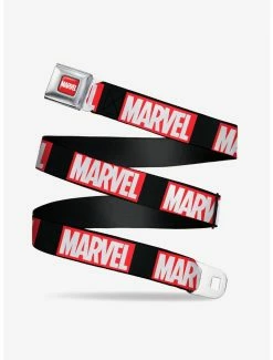 Belts Marvel Brick Black Red White Logo Seatbelt Belt