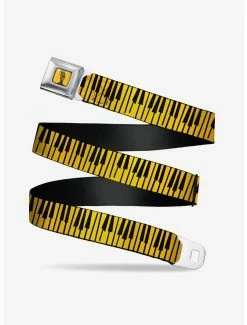 Belts Soul Piano Keys Yellow Black Seatbelt Belt
