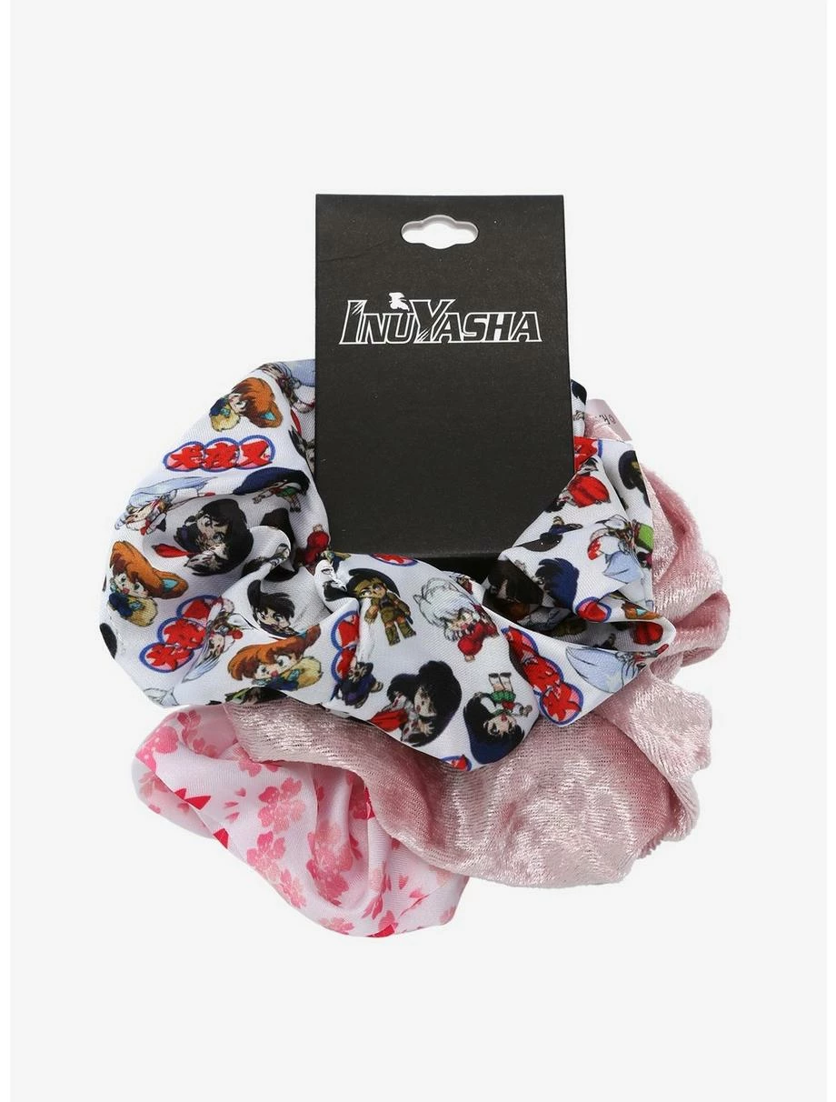 Hair InuYasha Chibi Characters & Cherry Blossoms Scrunchy Set - BoxLunch Exclusive 4 Hair InuYasha Chibi Characters & Cherry Blossoms Scrunchy Set - BoxLunch Exclusive - Image 2
