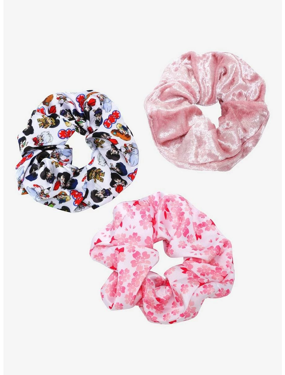 Hair InuYasha Chibi Characters & Cherry Blossoms Scrunchy Set - BoxLunch Exclusive 3 Hair InuYasha Chibi Characters & Cherry Blossoms Scrunchy Set - BoxLunch Exclusive
