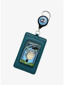 Lanyards Loungefly Studio Ghibli My Neighbor Totoro Stained Glass Retractable Lanyard - BoxLunch Exclusive -boxlunch store 19555462 av1