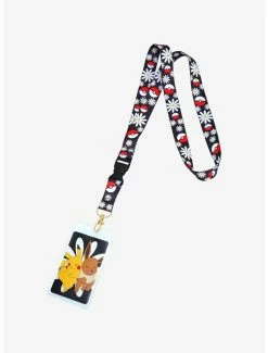 Lanyards Loungefly Pokémon Pikachu & Eevee Floral Lanyard - BoxLunch Exclusive